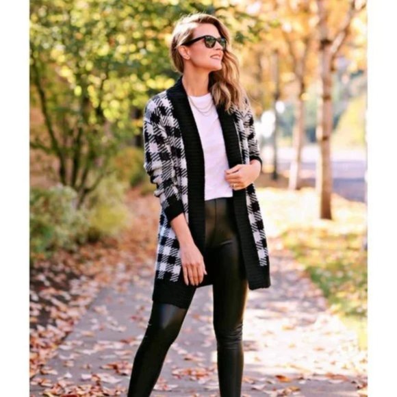 New Bp Buffalo Check Longline Rib Knit 